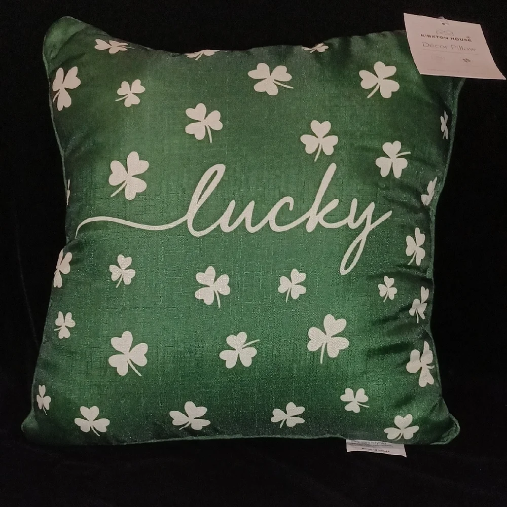 Lucky Green Shamrock Holiday Pillow - St. Patrick's Day Accent
